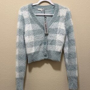 #199. Haute Monde Blue and White Checkered Cardigan